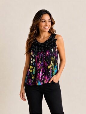 Women’s NINE WEST Multicolor Sleeveless Blouse Size 6